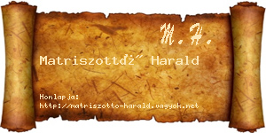 Matriszottó Harald névjegykártya